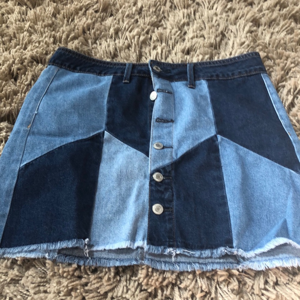 American eagle patched denim skirt.  8
